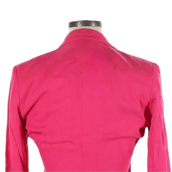 Lauren Ralph Lauren Silk Blazer Hot Pink Size 10 One Button Tailored Barbiecore - Picture 4 of 10